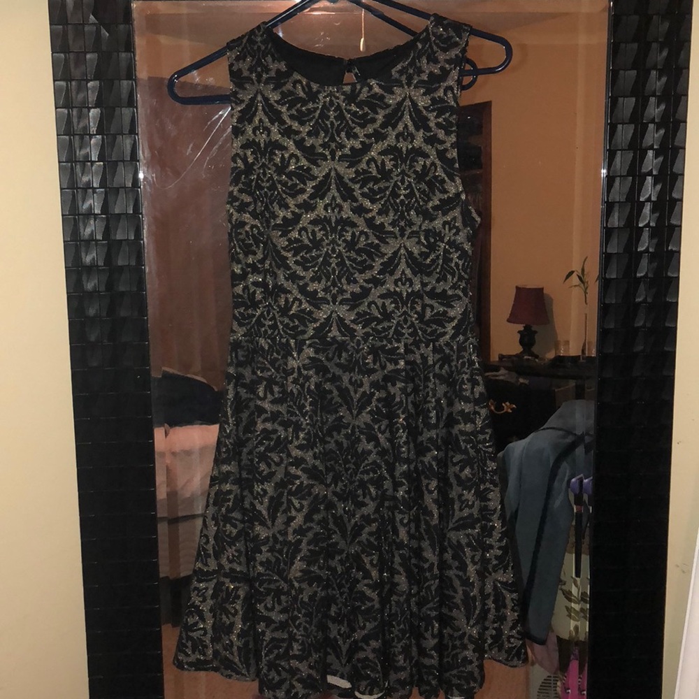 Black and gold altard state dress
